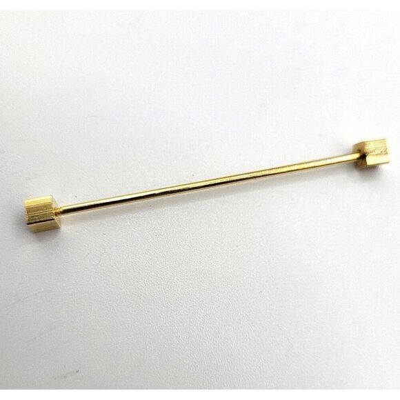 Vintage Goldtone Screw On Bar With Square Ends 2.25inVintage Goldtone Screw On B - Picture 1 of 2